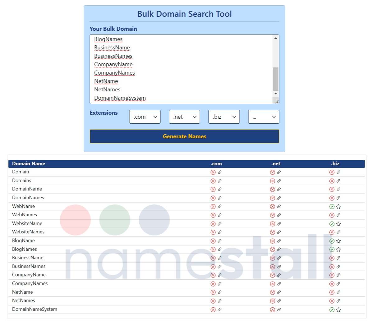 Bulk Domain Search Bulk Domain Search