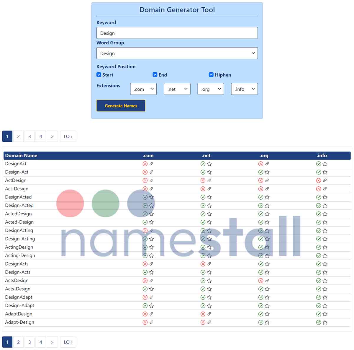 Domain Name Generator Domain Name Generator